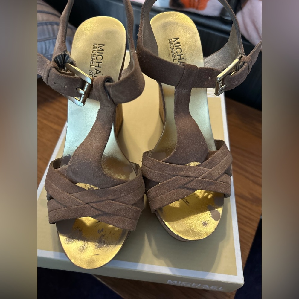 Michael Michael Kors Amber Sandal 4 inch cork wedge sandal  size 6M